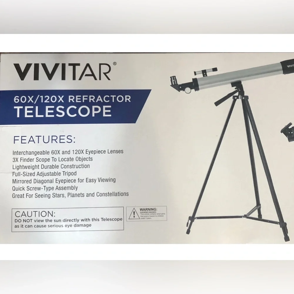 Vivitar TEL-50600 50mm Refractor Telescope with Adjustable Tripod (New)